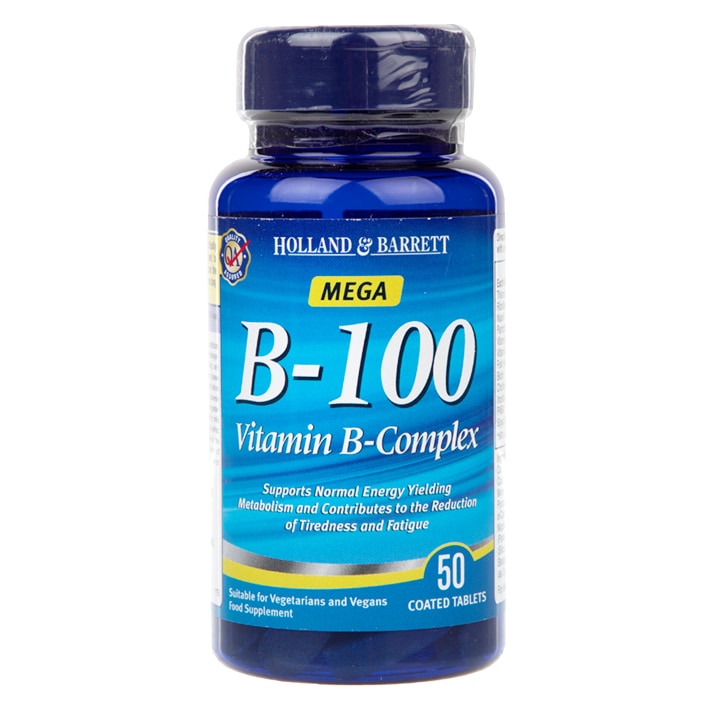 Holland & Barrett Mega B-100 Vitamin B Complex 50 Caplets Vitamin B Holland&Barrett Default Title  