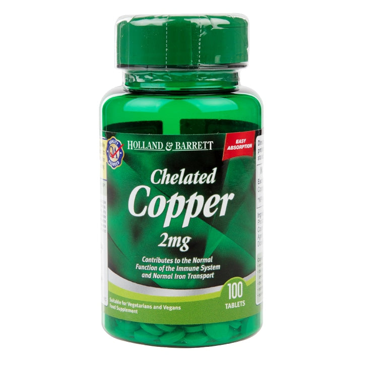 Holland & Barrett Chelated Copper 100 Tablets 2mg