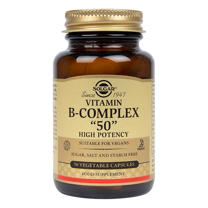 Solgar Vitamin B-Complex "50" High Potency 50 Vegi Capsules Vitamin B Complexes Holland&Barrett   