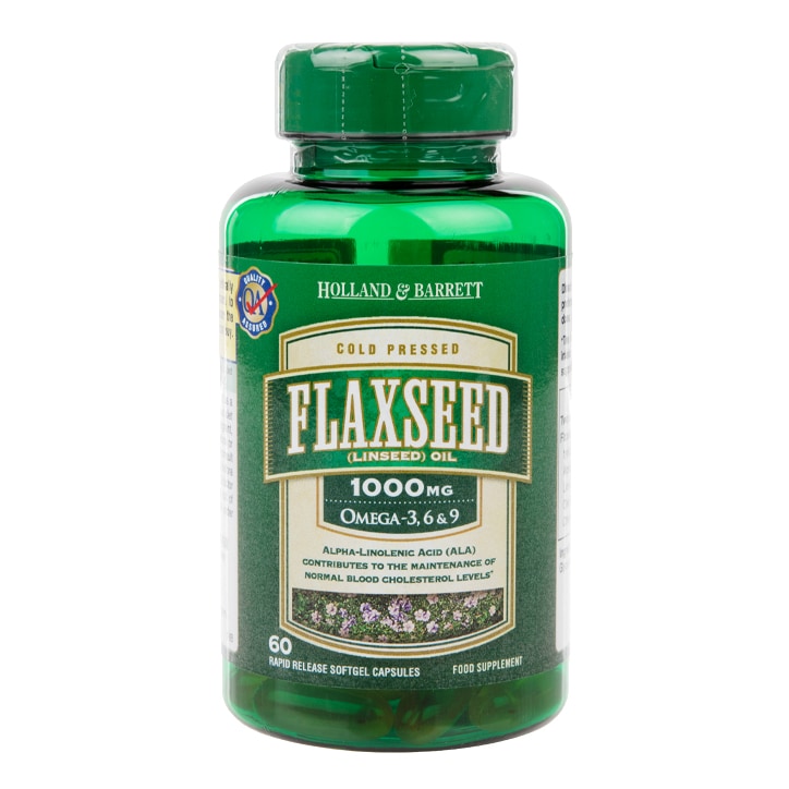 Holland & Barrett Flaxseed Linseed Oil 60 Capsules 1000mg