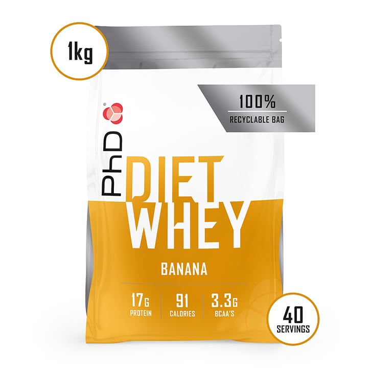 PhD Nutrition Diet Whey Protein Powder Banana 1000g Diet Protein Powders Holland&Barrett   