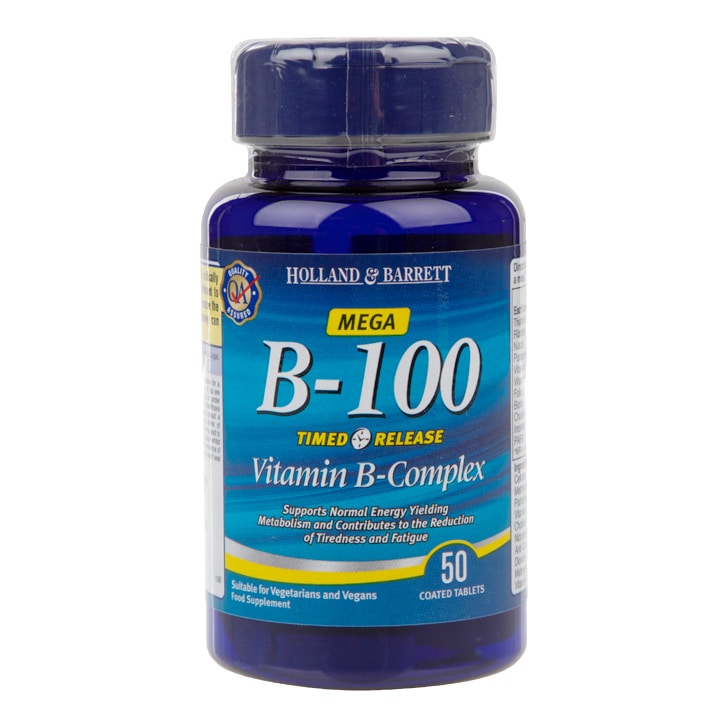 Holland & Barrett Timed Release Mega Vitamin B Complex 50 Caplets 100mg