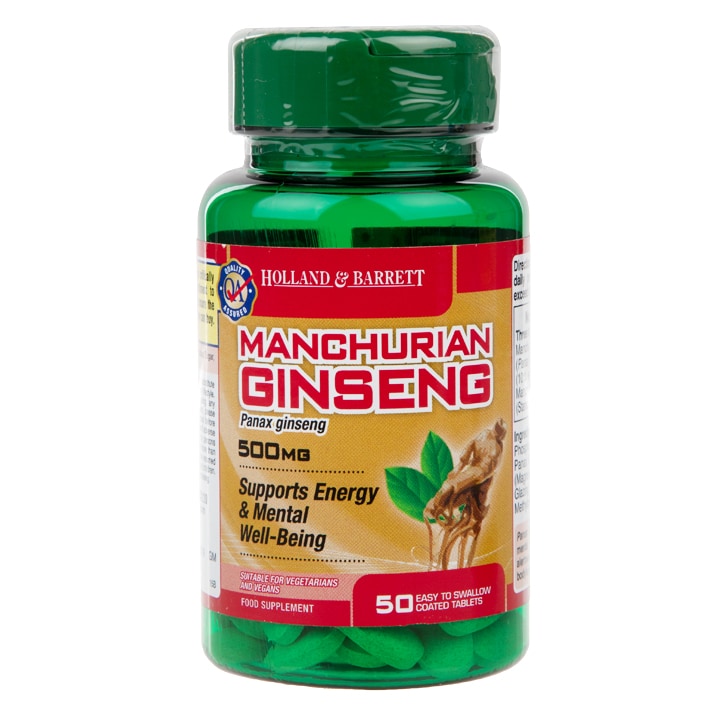 Holland & Barrett Manchurian Ginseng 50 Caplets 500mg Ginseng Holland&Barrett Title  