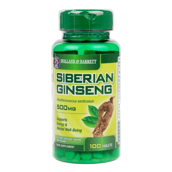 Holland & Barrett Siberian Ginseng 100 Tablets 500mg