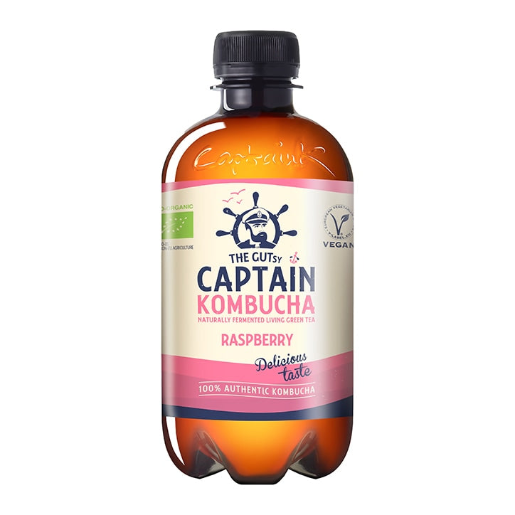 The GUTsy Captain Kombucha California Raspberry Bio-Organic Drink 400ml Drinks Holland&Barrett   