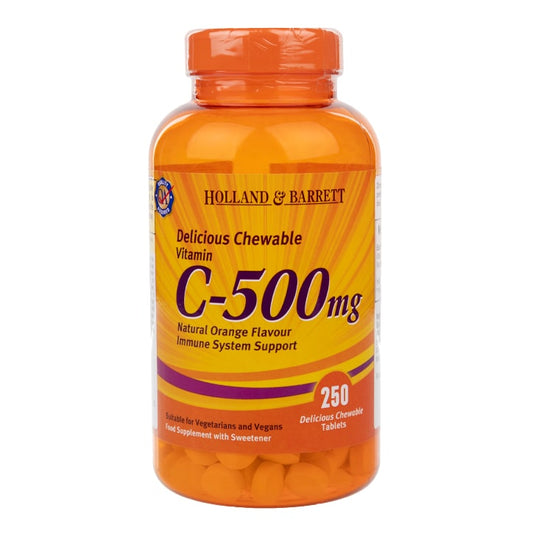 Holland & Barrett Chewable Vitamin C with Rose Hips 250 Tablets 500mg Vitamin C Holland&Barrett Title  