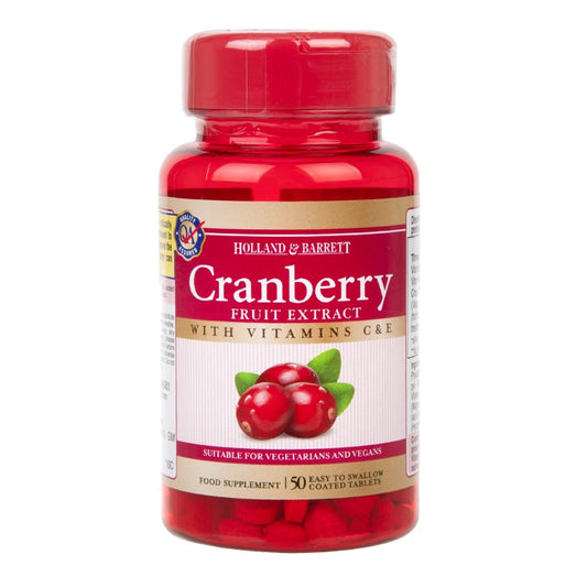 Holland & Barrett Cranberry Concentrate 50 Tablets Plant Sourced Supplements Holland&Barrett   