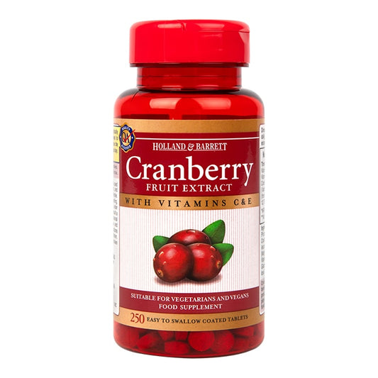 Holland & Barrett Cranberry Concentrate 250 Tablets Plant Sourced Supplements Holland&Barrett   