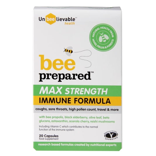Unbeelievable Health Bee Prepared Max Strength 20 Capsules Immune Support Supplements Holland&Barrett   