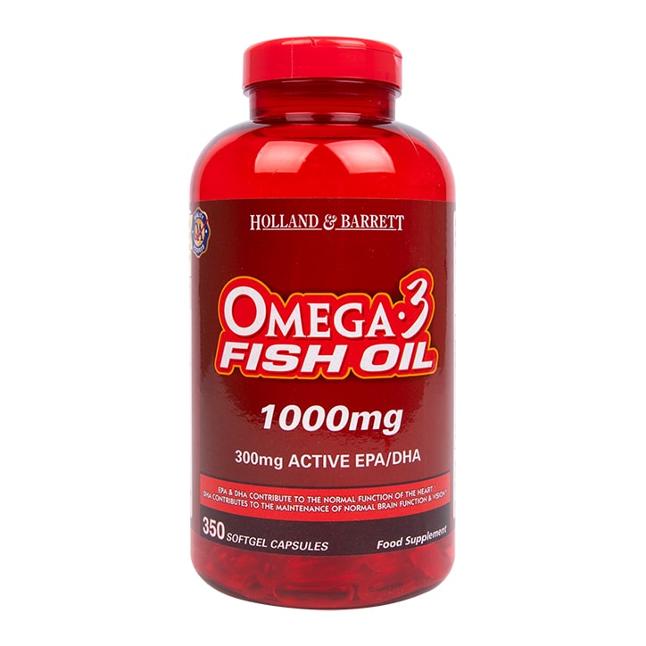 Holland & Barrett Omega 3 Fish Oil Concentrate 350 Capsules 1000mg