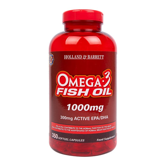 Holland & Barrett Omega 3 Fish Oil Concentrate 350 Capsules 1000mg Omega 3 Supplements & Fish Oils Holland&Barrett   