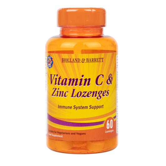 Holland & Barrett Vitamin C and Zinc 60 Lozenges Vitamin C Holland&Barrett   
