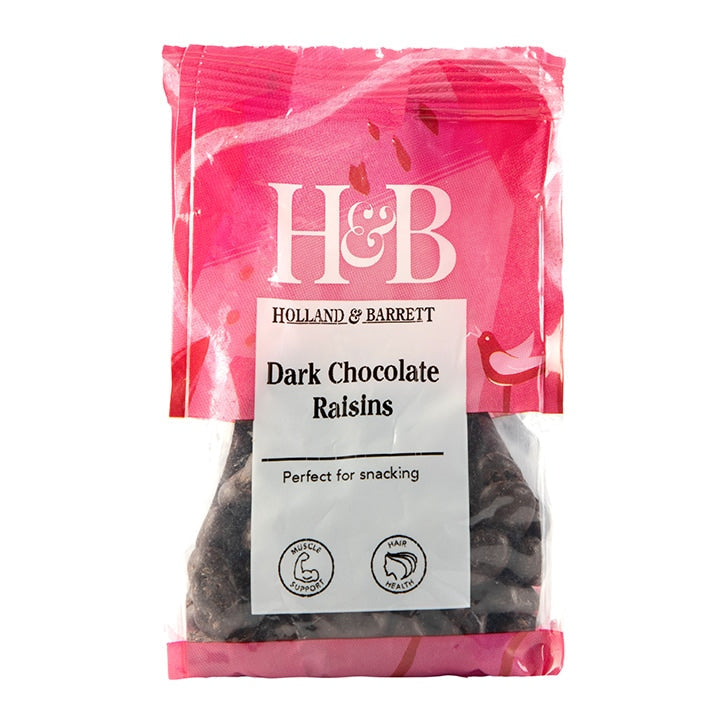 Holland & Barrett Dark Chocolate Raisins 125g Chocolate Coated Snacks Holland&Barrett   