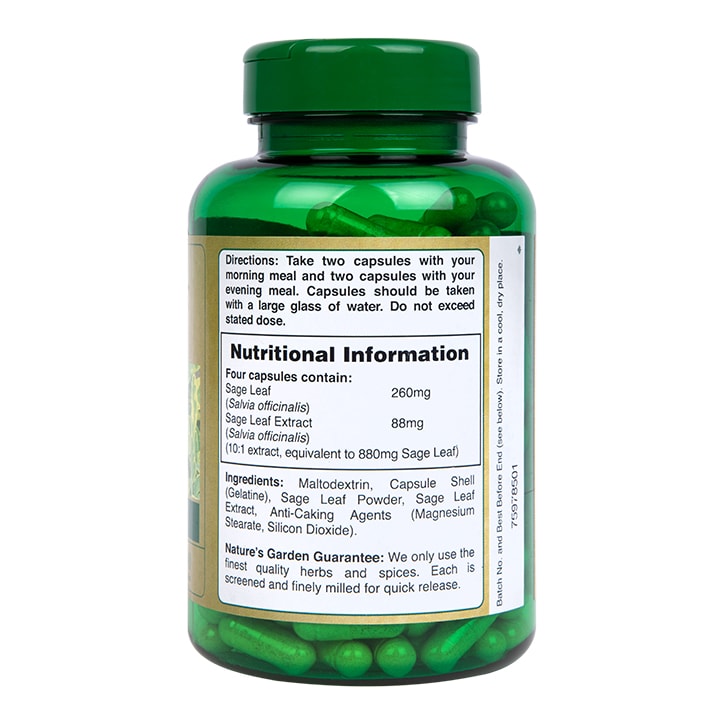 Natures Garden Sage Leaf 200 Capsules 285mg