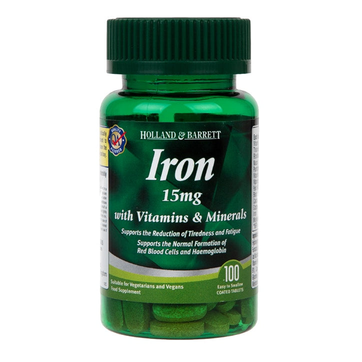 Holland & Barrett Iron 15mg with Vitamins & Minerals 100 Caplets GOODS Holland&Barrett   