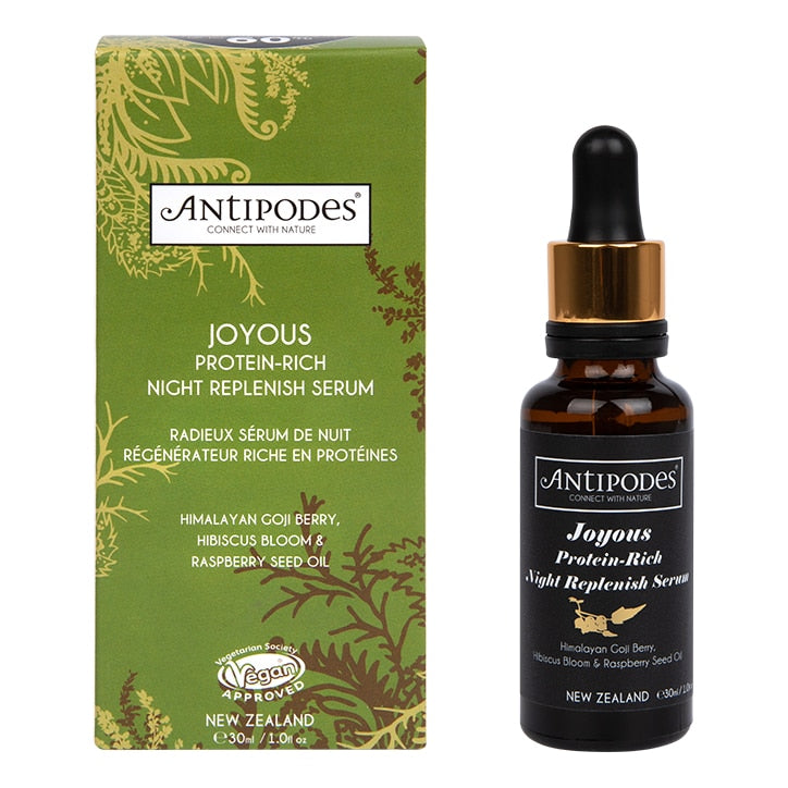 Antipodes Joyous Protein-Rich Night Replenish Serum 30ml Night Cream Holland&Barrett   