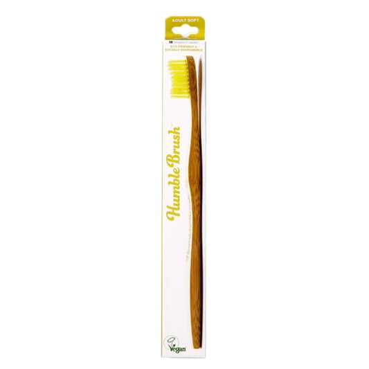Humble Brush Adults Soft Bristle Toothbrush Yellow Toothbrushes Holland&Barrett   