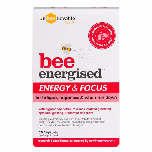 Unbeelievable Health Bee Energised Energy and Focus 20 Capsules Fatigue Holland&Barrett   