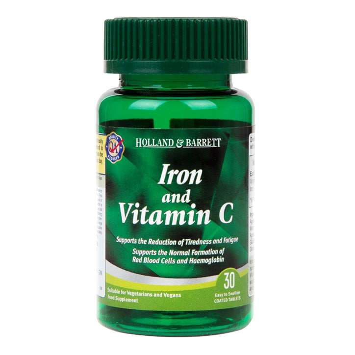 Holland & Barrett Iron & Vitamin C 30 Tablets Iron Tablets & Capsules Holland&Barrett   