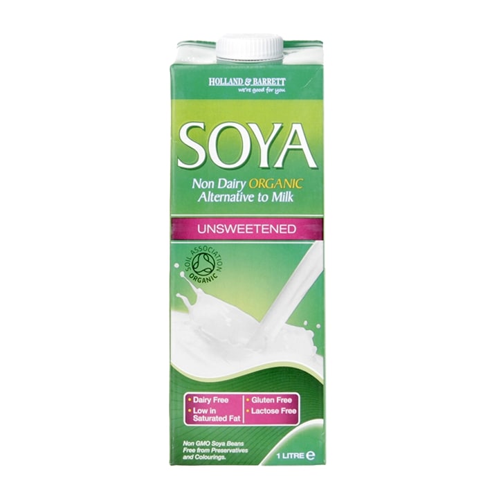 Holland & Barrett Organic Soya Drink Unsweetened 1l Soya Milk & Drinks Holland&Barrett   