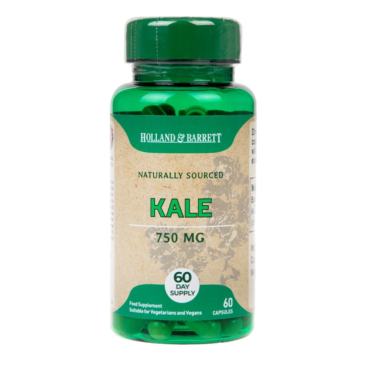 Holland & Barrett Kale 750mg 60 Capsules Supplements Holland&Barrett   