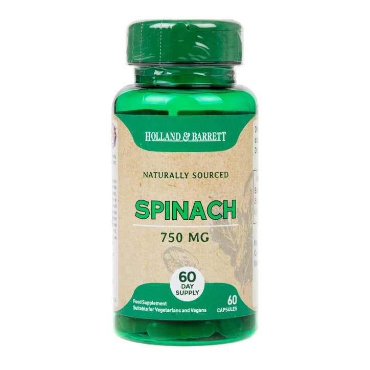 Holland & Barrett Spinach 60 Capsules 750mg Supplements Holland&Barrett   