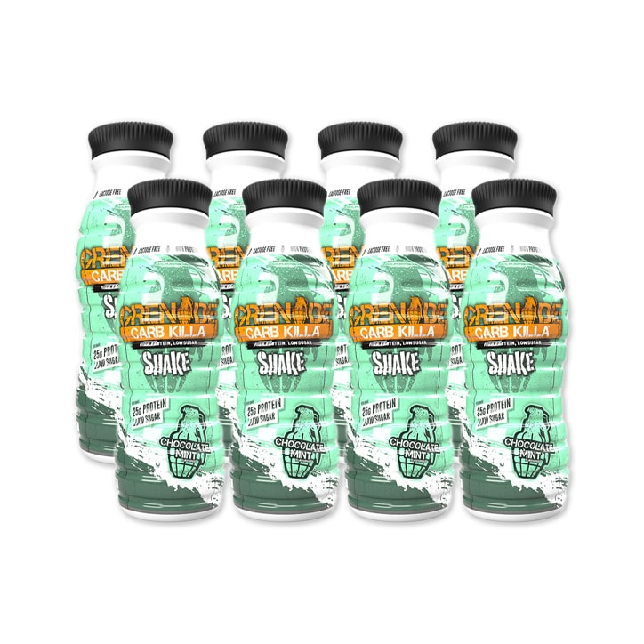 Grenade Carb Killa Shake Choc Mint 8 x 330ml Protein Drinks Holland&Barrett   