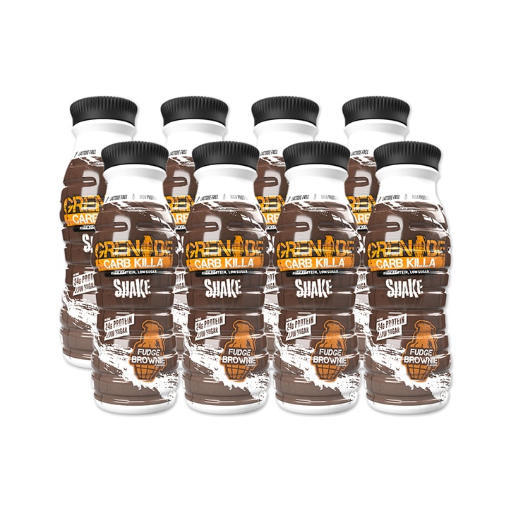 Grenade Carb Killa Shake Fudge 8 x 330ml Protein Drinks Holland&Barrett   