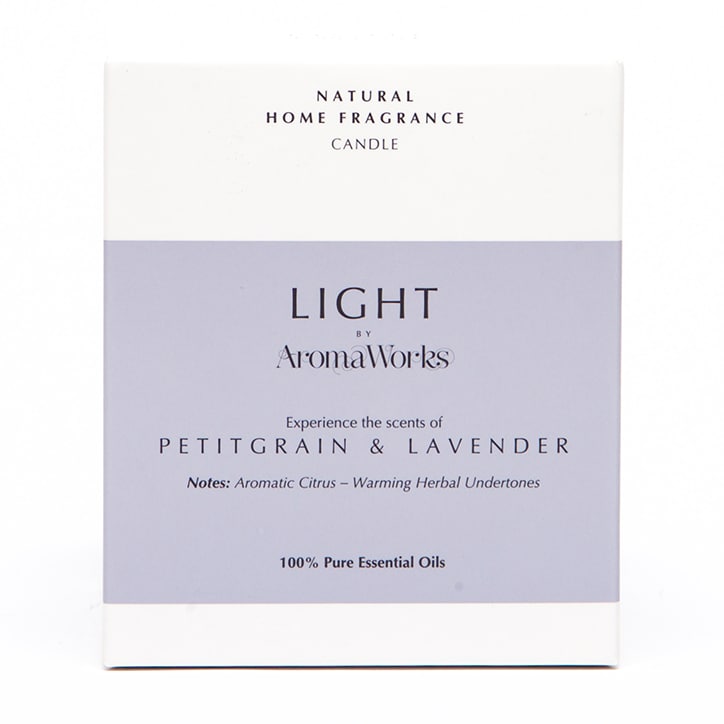 AromaWorks Lavender & Petitgrain Candle Home Fragrance Holland&Barrett   