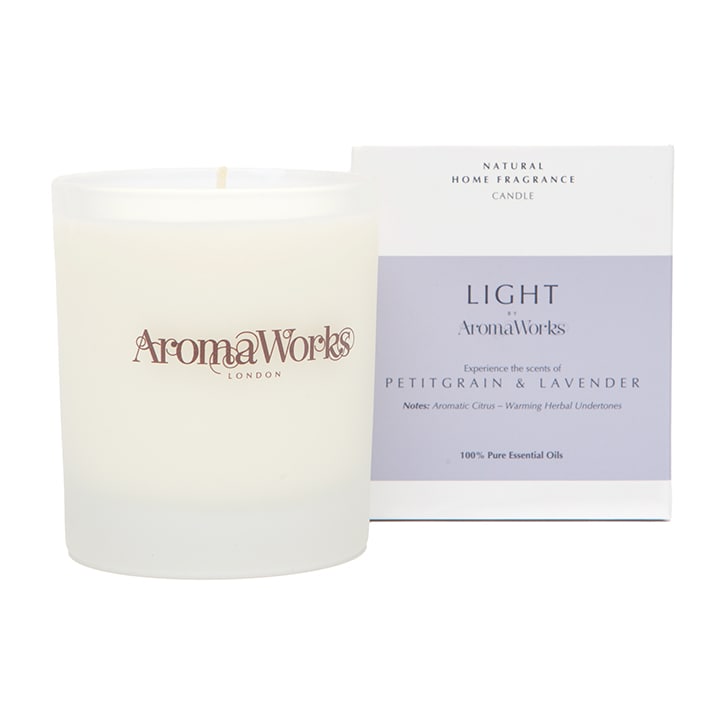 AromaWorks Lavender & Petitgrain Candle Home Fragrance Holland&Barrett   