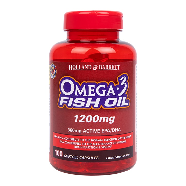 Holland & Barrett Omega 3 Fish Oil 100 Capsules 1200mg