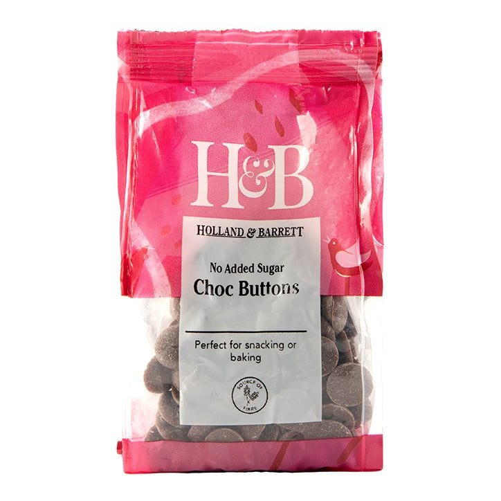 Holland & Barrett No Added Sugar Chocolate Buttons 100g