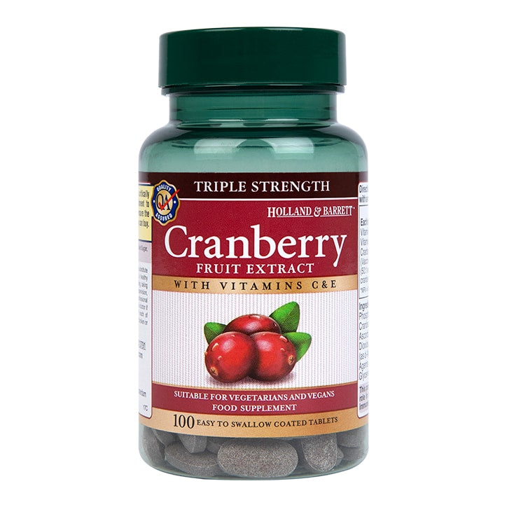 Holland & Barrett Triple Strength Cranberry Concentrate 100 Tablets Plant Sourced Supplements Holland&Barrett   