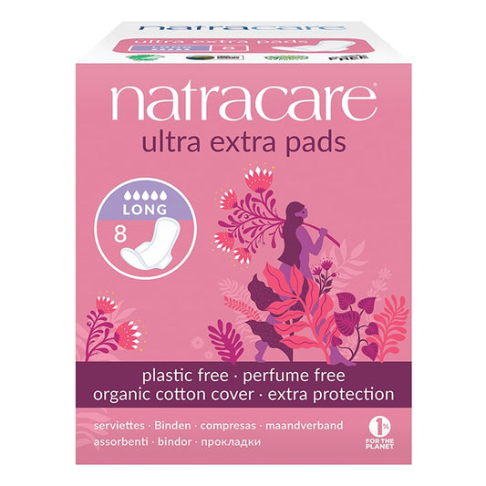 Natracare Natural Organic Ultra Extra Pads with Wings Long Sanitary Towels & Panty Liners Holland&Barrett   