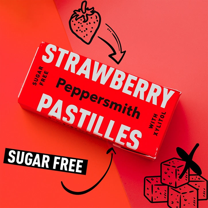 Peppersmith 100% Xylitol Strawberry Pastilles 15g Sweets & Mints Holland&Barrett   