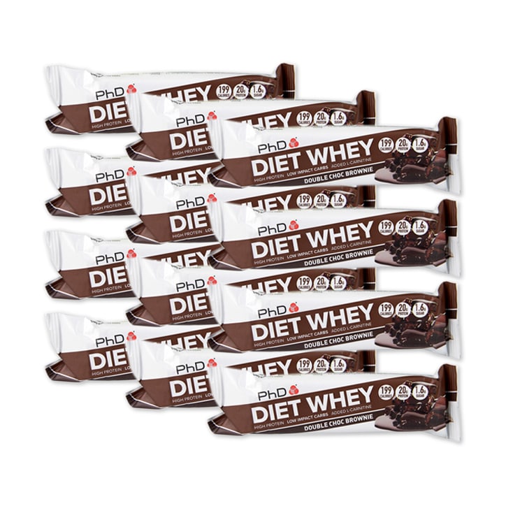 PhD Diet Whey Bar Double Chocolate 12 x 65g Protein Bars Holland&Barrett   