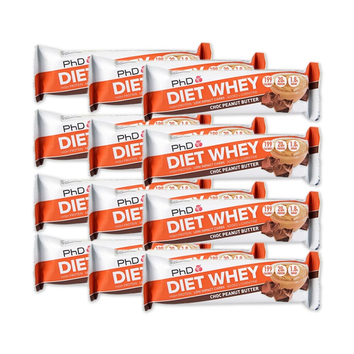 PhD Diet Whey Bar Chocolate & Peanut Butter 12 x 65g