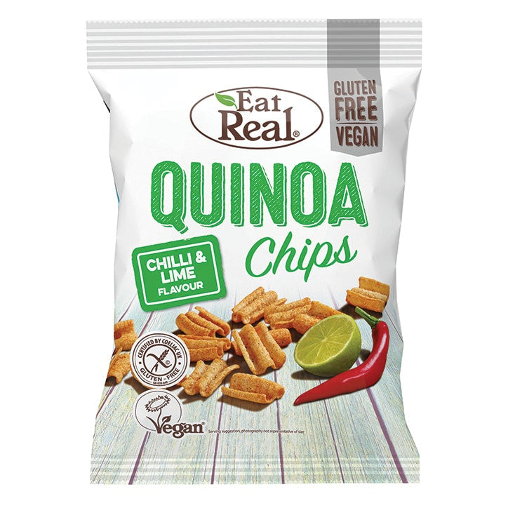 Eat Real Hot & Spicy Quinoa Chips 80g Savoury Snacks Holland&Barrett Chilli & Lime  