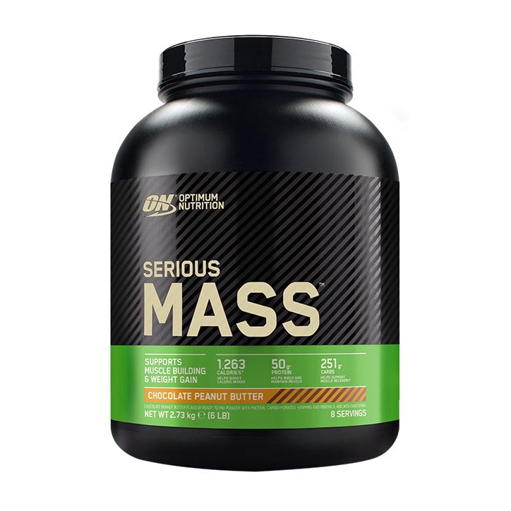 Optimum Nutrition Serious Mass Powder Chocolate Peanut Butter 2.73kg Mass Gainer Proteins Holland&Barrett   