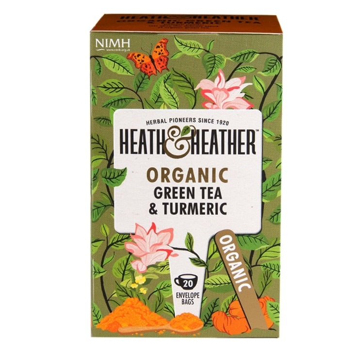 Heath & Heather Organic Green Tea & Turmeric 20 Tea Bags Green Tea Holland&Barrett   