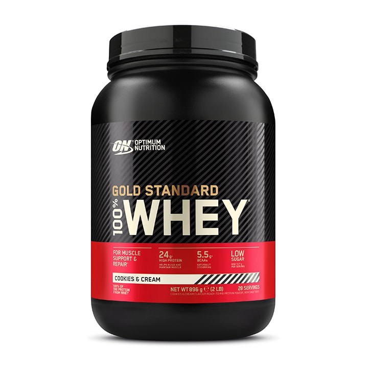 Optimum Nutrition Gold Standard 100% Whey Powder Cookies & Cream 908g Whey Protein Holland&Barrett   