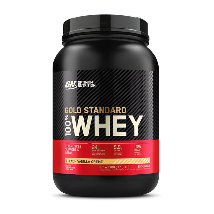 Optimum Nutrition Gold Standard 100% Whey Powder French Vanilla Crème 900g Whey Protein Holland&Barrett   