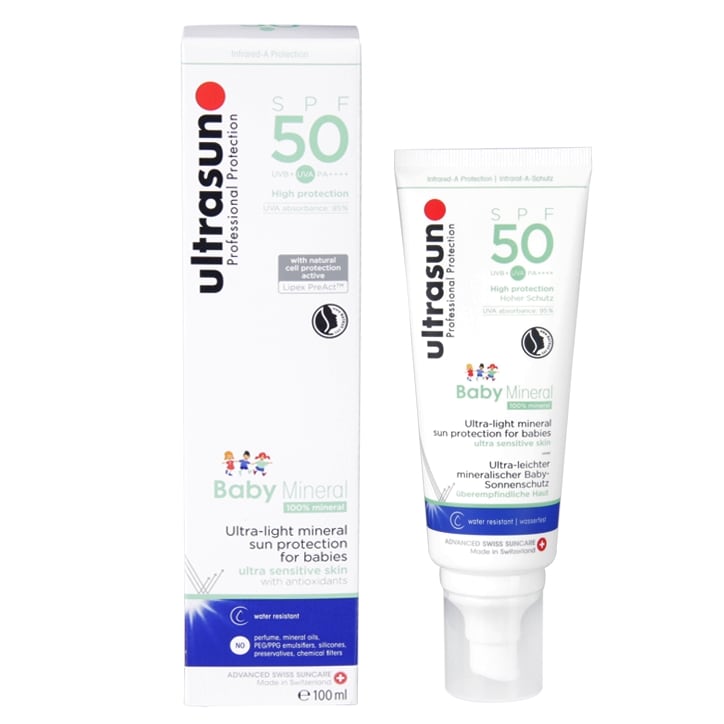 Ultrasun Baby Mineral Sunscreen SPF50 100ml Sun Lotion SPF Holland&Barrett   