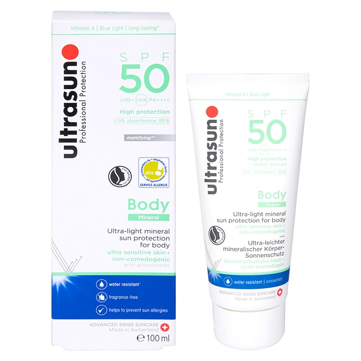 Ultrasun Body Mineral Sunscreen SPF50 100ml Sun Lotion SPF Holland&Barrett   