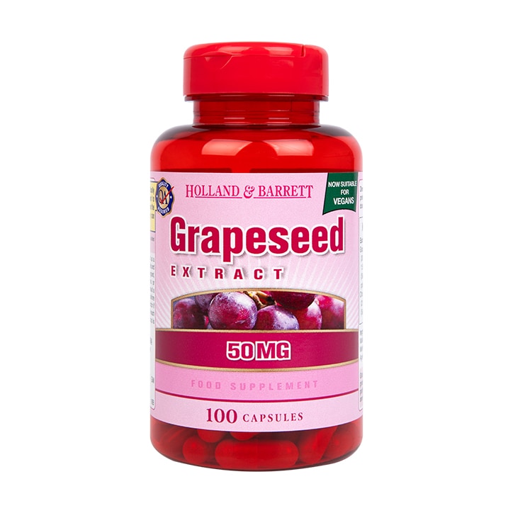 Holland & Barrett Grapeseed Extract 50mg 100 Capsules Grapeseed Extract Capsules Holland&Barrett   