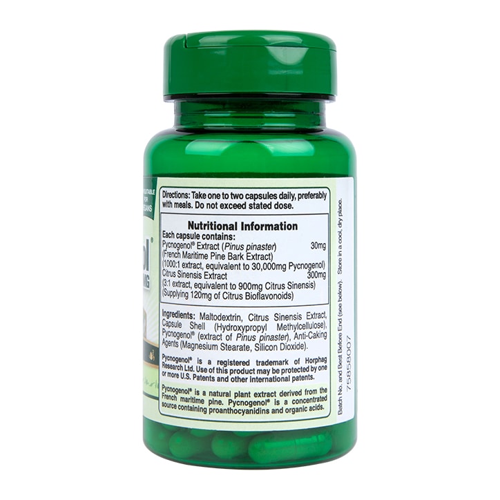 Holland & Barrett Pycnogenol 30 Capsules 30mg Plant Sourced Supplements Holland&Barrett   