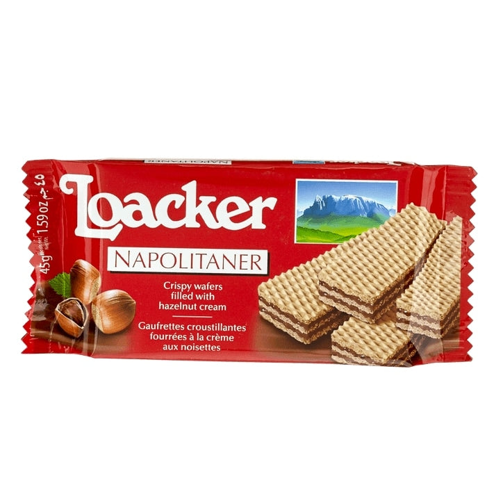 Loacker Napolitaner Hazelnut Creme Filled Wafer 45g