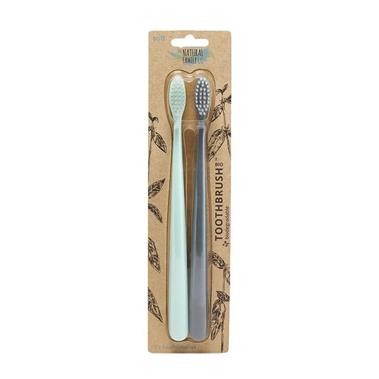 The Natural Family Co. Bio Toothbrush Twin Pack - Rivermint & Monsoon Mist Toothbrushes Holland&Barrett   