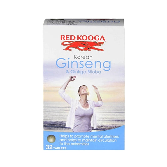 Red Kooga Korean Ginseng & Ginkgo Biloba 32 Tablets Ginseng Holland&Barrett   