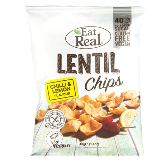 Eat Real Chilli & Lemon Lentil Chips 40g - McGrocer